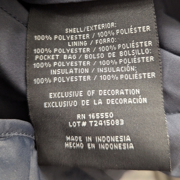 32 Degrees Heat | Quilted High Neck Lightweight Jacket | Dark Navy Blue | Medium - Picture 7 of 8